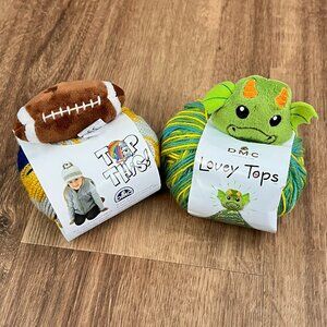 DMC Dragon Yarn Lovey Tops and Top This Football Hat Knit Kit Bundle